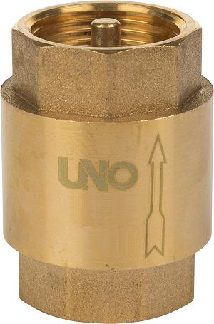 Обратный клапан латунный UNO 1/2" (м.к.-25 шт., б.к.- 200шт.)